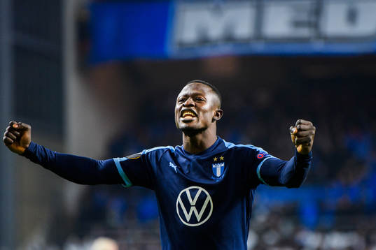Bonke Innocent of Malmö FF celebrates
