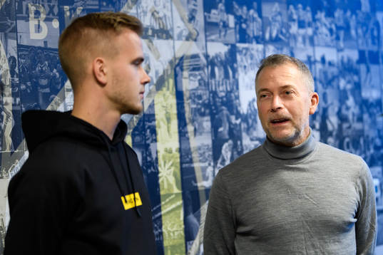 Häckens Jasse Tuominen och sportchef Sonny Karlsson