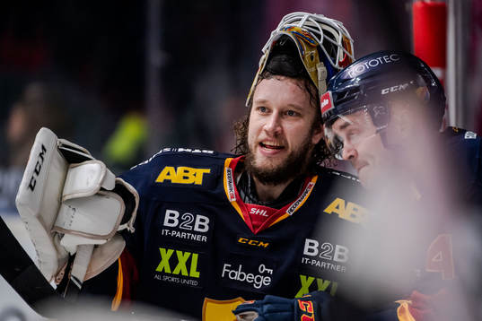 Djurgårdens målvakt Karri Rämö och Marcus Högström