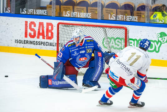 Oskarshamns målvakt Fredrik Pettersson-Wentzel och Joakim