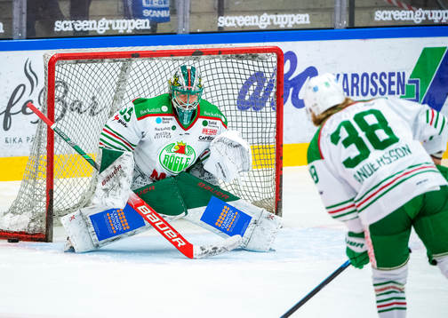 Rögles målvakt Christoffer Rifalk och Erik Andersson