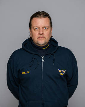 Nizze Landén, Goalie Coach of Sweden poses for a portrait