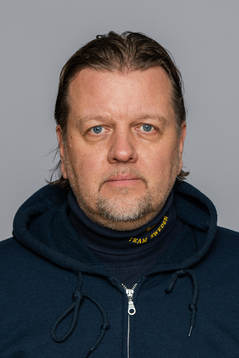Nizze Landén, Goalie Coach of Sweden poses for a portrait