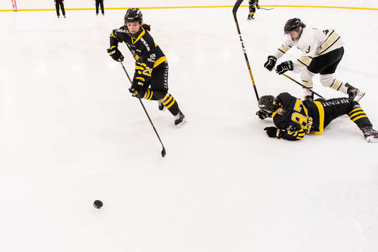 s Johanna Lagus och Estelle Forsberg mot SDE:s Amy Budde