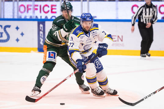 Färjestads Michael Lindqvist och Leksands Spencer Abbott