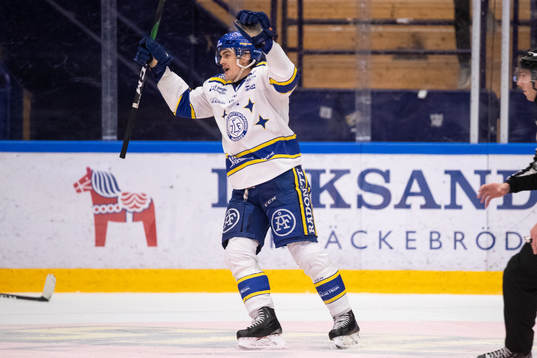 Leksands Sebastian Wännström jubel