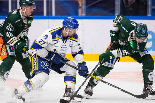 Leksands Marek Hrivik och Färjestads Martin Johansson