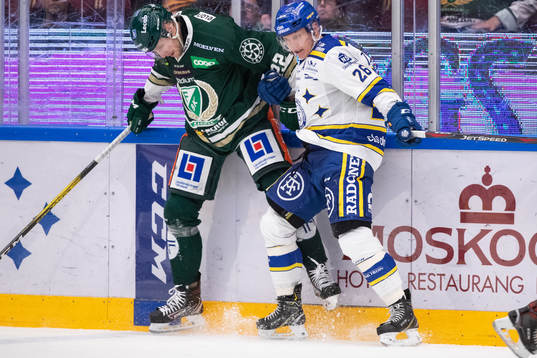 Färjestads Per Åslund och Leksands Patrik Zackrisson