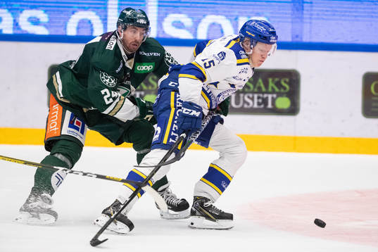 Färjestads Jonathon Blum och Leksands Emil Heineman
