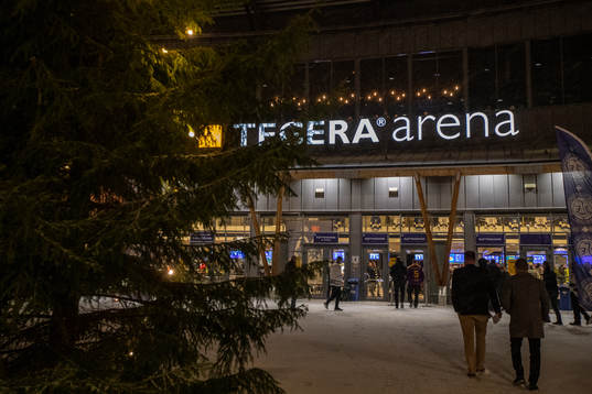 Tegera Arena innan ishockeymatchen i SHL mellan Leksand och