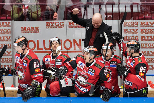 Malmö Redhawks Henrik Hetta, Frederik Storm och tränare