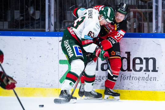 Frölundas Julius Bergman och Luleås Juhani Tyrväinen