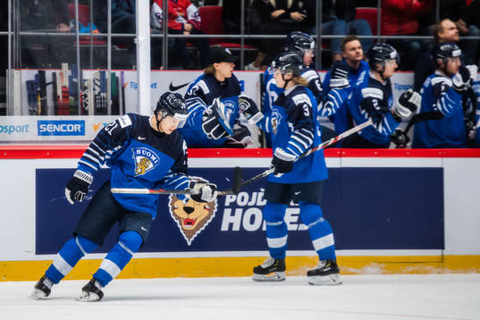 Patrik Puistola of Finland celebrates