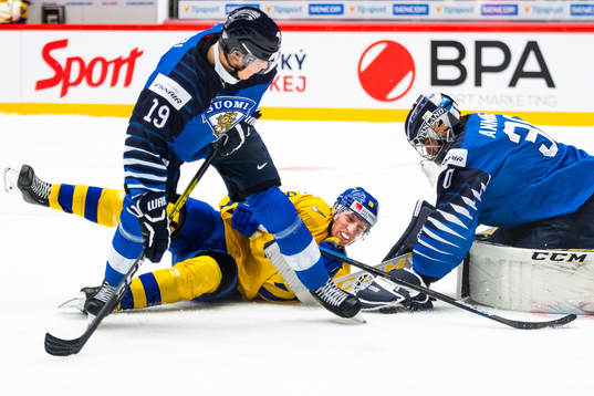 David Gustafsson of Sweden against Rasmus Kupari and