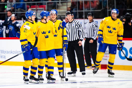 Nils Höglander of Sweden celebrates