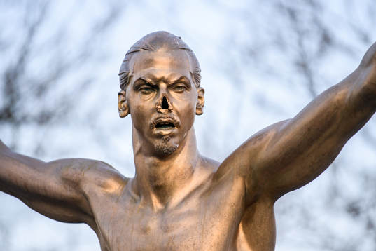 The statue of Zlatan Ibrahimovic has been vandalized,