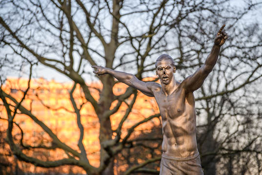 The statue of Zlatan Ibrahimovic has been vandalized,
