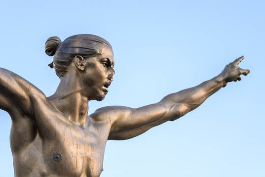 The statue of Zlatan Ibrahimovic has been vandalized,