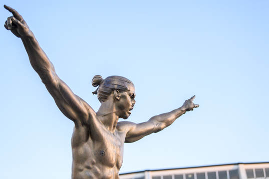 The statue of Zlatan Ibrahimovic has been vandalized,
