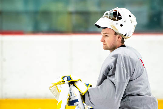 Goalkeeper Jesper Eliasson of Swedenduring a practice
