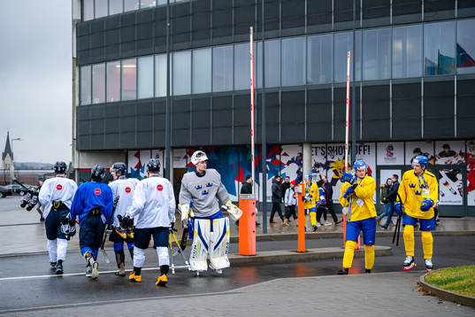 Goalkeeper Jesper Eliasson, Albin Eriksson and Linus