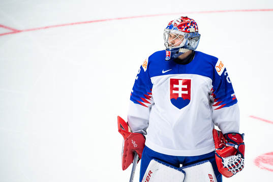 Goalkeeper Samuel Hlavaj of Slovakia