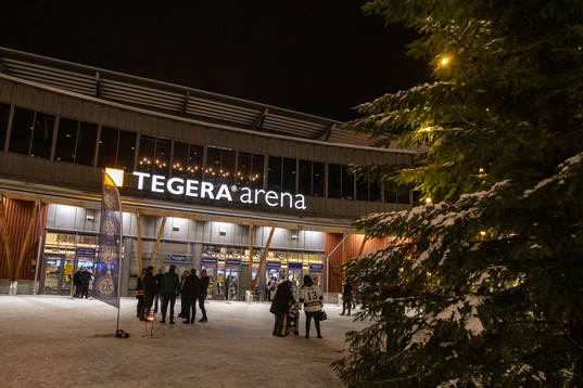 Tegera Arena innan ishockeymatchen i SHL mellan Leksand och