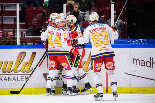 Malmö Redhawks spelare jublar