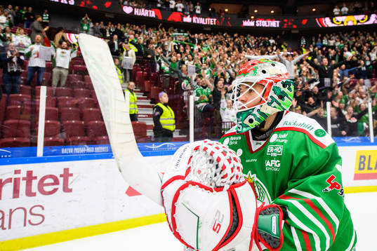Rögles målvakt Roman Will jublar