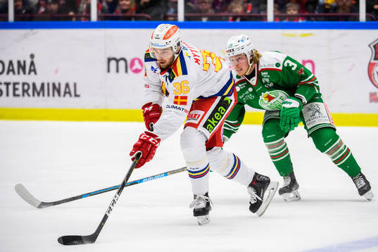 Malmö Redhawks Matias Myttynen och Rögles Daniel Bertov