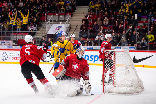 Samuel Fagemo of Sweden celebrates the 0-2 goal behind