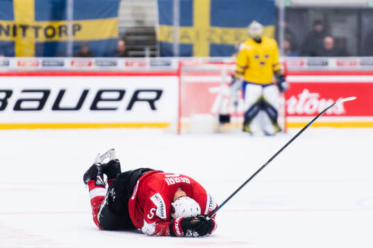 Fabian Berri of Switzerland in pain