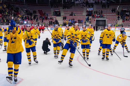 David Gustafsson of Sweden celebrates
