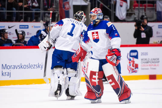 goalkeeper Samuel Vyletekla and goalkeeper Samuel Hlavaj of