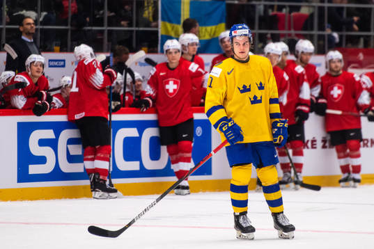 Samuel Fagemo of Sweden looks dejected
