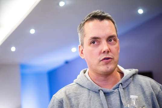 Tomas Montén, Head coach of Sweden is interviewed by the