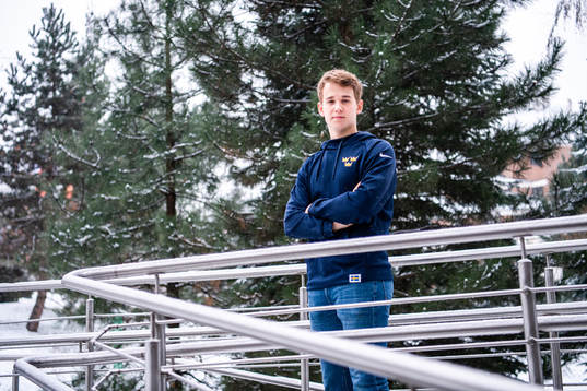 Nils Lundkvist of Sweden poses for a portrait at a press
