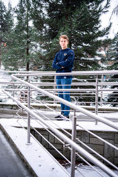 Nils Lundkvist of Sweden poses for a portrait at a press