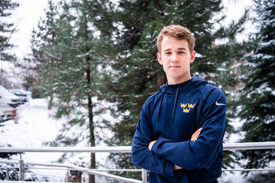 Nils Lundkvist of Sweden poses for a portrait at a press