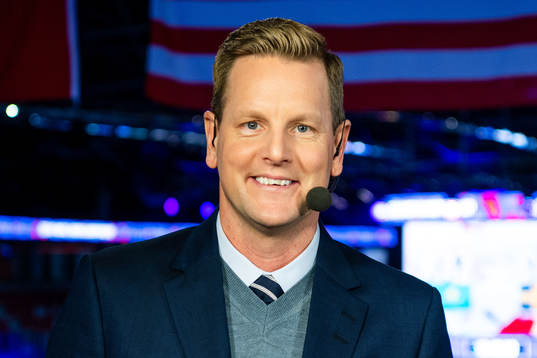 Niklas Jihde of Swedish broadcaster Viasat pose for a