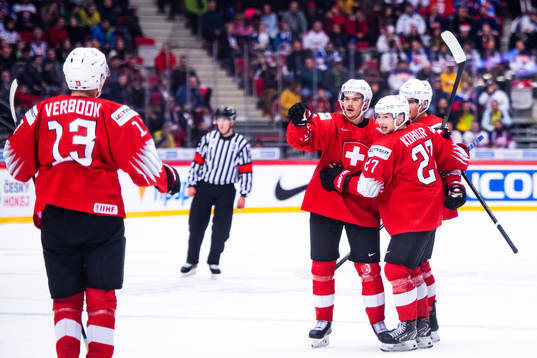 Valentin Nussbaumer of Switzerland celebrates the 0-3 goal