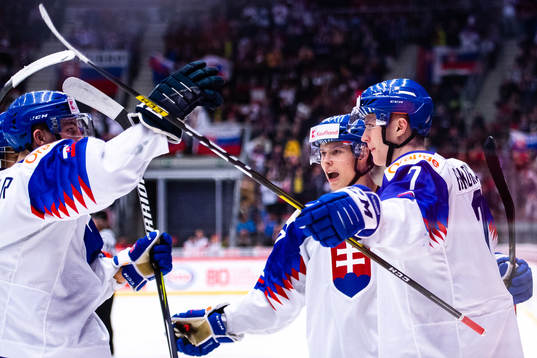 Martin Fasko-Rudas of Slovakia celebrates the 1-4 goal