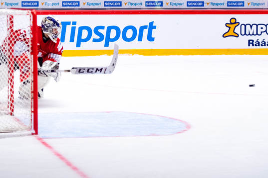 Martin Fasko-Rudas of Slovakia, not pictured, scores the