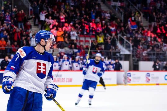 Martin Fasko-Rudas of Slovakia celebrates the 1-4 goal