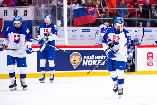 Samuel Knazko of Slovakia looks dejected