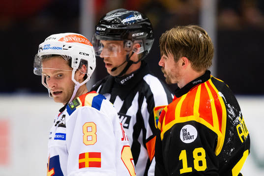 Malmö Redhawks Johan Olofsson och Brynäs Anton Rödin