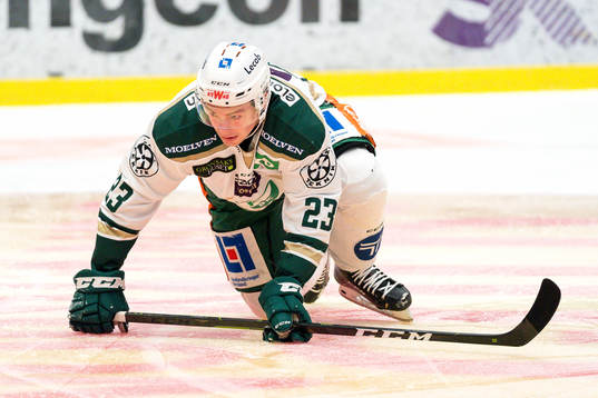 Färjestads Victor Sandberg med trasig skena