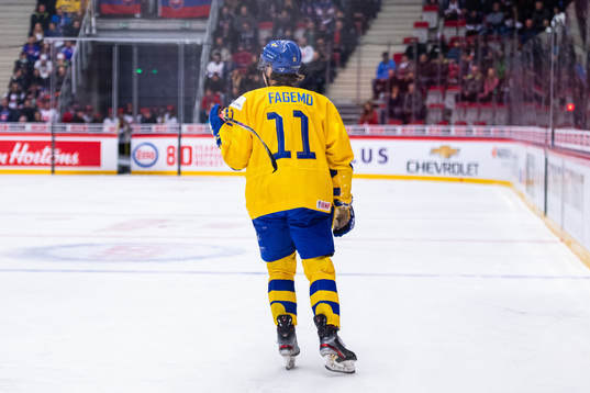 Samuel Fagemo of Sweden looks dejected