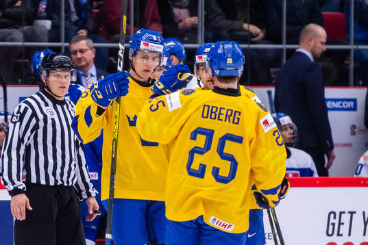 Philip Broberg of Sweden celebrates the 3-0 goal