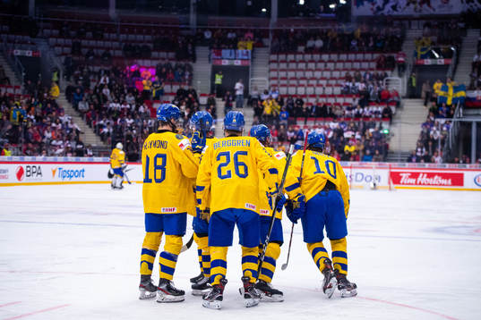 Lucas Raymond , Jonatan Berggren and Alexander Holtz of